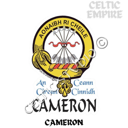 Cameron Family Clan Crest Decal | Custom Scottish Heritage Car & Laptop Stickers