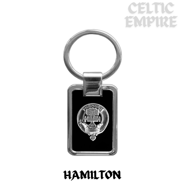 Hamilton Family Clan Black Stainless Key Ring