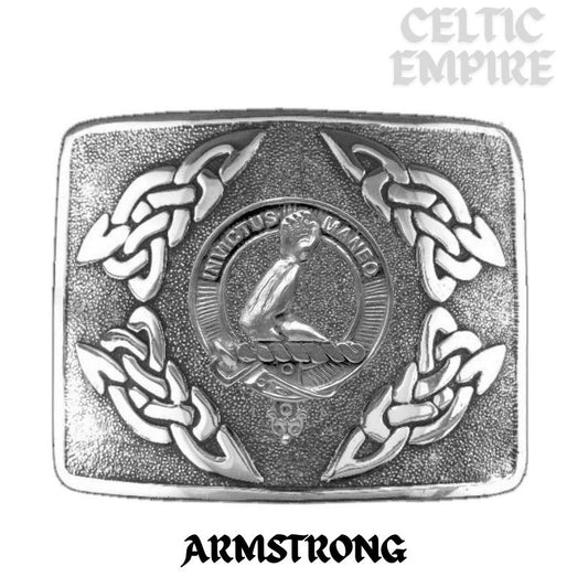 Armstrong Family Clan Crest Interlace Kilt Belt Buckle