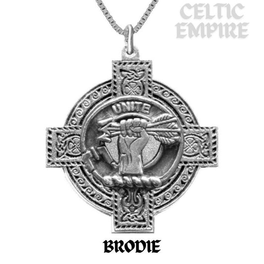 Brodie Family Clan Crest Celtic Cross Pendant Scottish