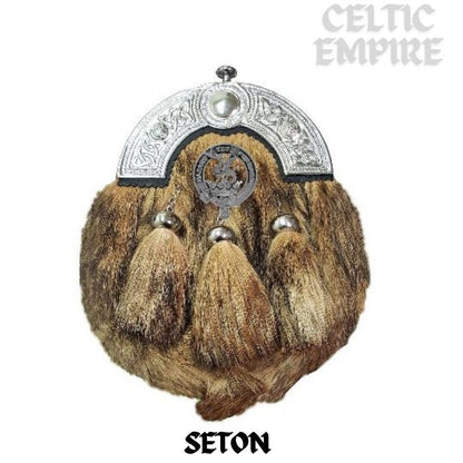 Seton Scottish Family Clan Crest Badge Dress Fur Sporran