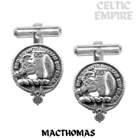 MacThomas Family Clan Crest Scottish Cufflinks; Pewter, Sterling Silver and Karat Gold