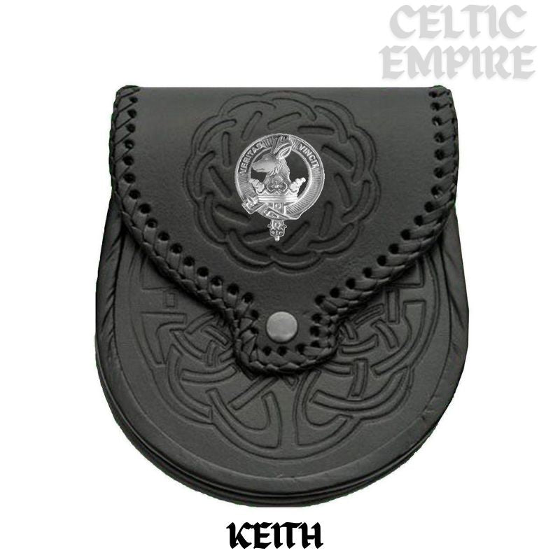 Keith Scottish Family Clan Badge Sporran, Leather