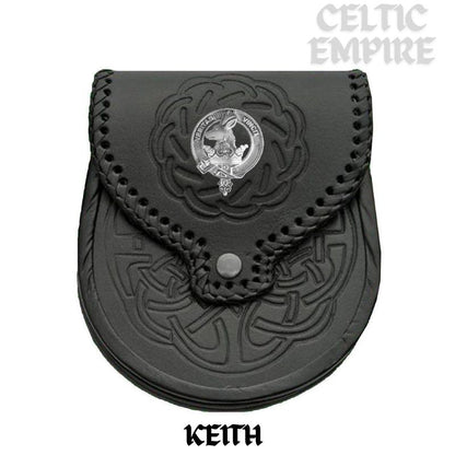 Keith Scottish Family Clan Badge Sporran, Leather