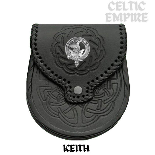 Keith Scottish Family Clan Badge Sporran, Leather