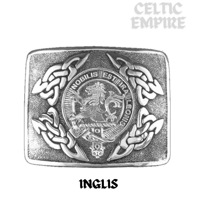 Inglis Family Clan Crest Interlace Kilt Belt Buckle
