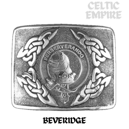 Beveridge Family Clan Crest Interlace Kilt Belt Buckle