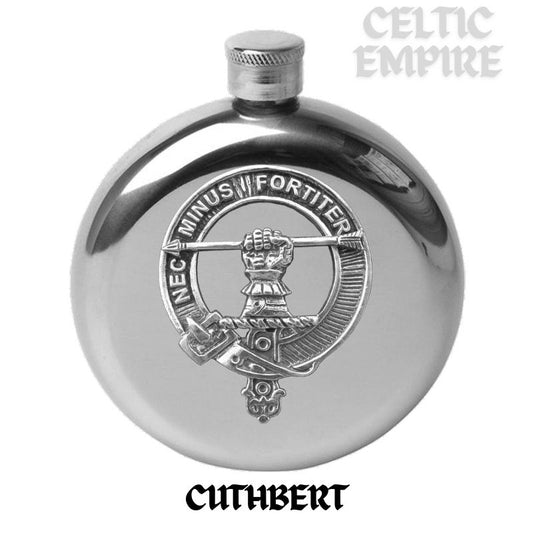 Cuthbert Round Family Clan Crest Scottish Badge Flask 5oz