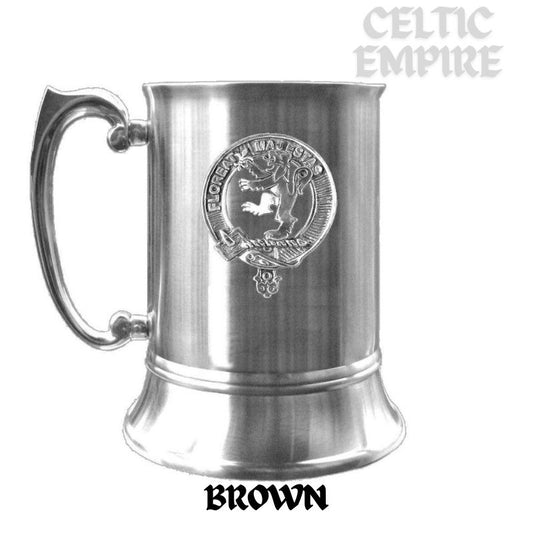 Brown Scottish Family Clan Crest Badge Tankard