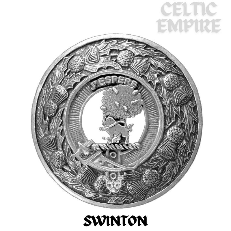 Swinton Family Clan Badge Scottish Plaid Brooch
