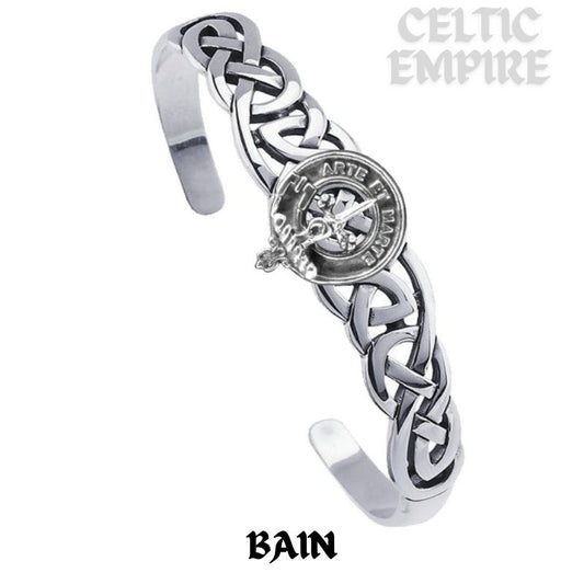 Bain Family Clan Crest Celtic Cuff Bracelet