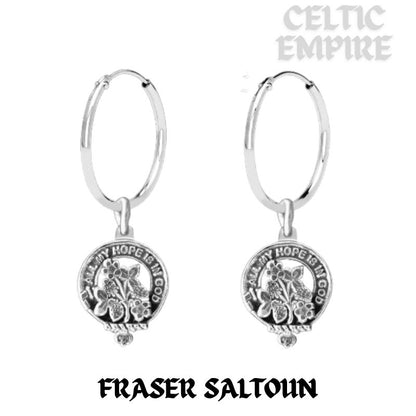 Fraser Saltoun Family Clan Crest Earrings