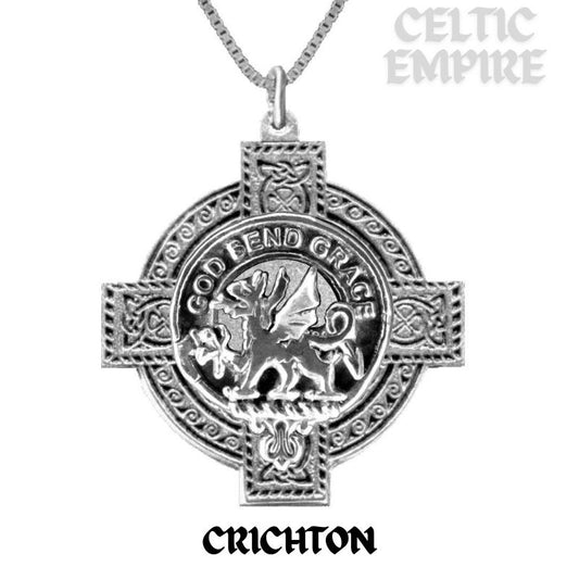 Crichton Family Clan Crest Celtic Cross Pendant Scottish