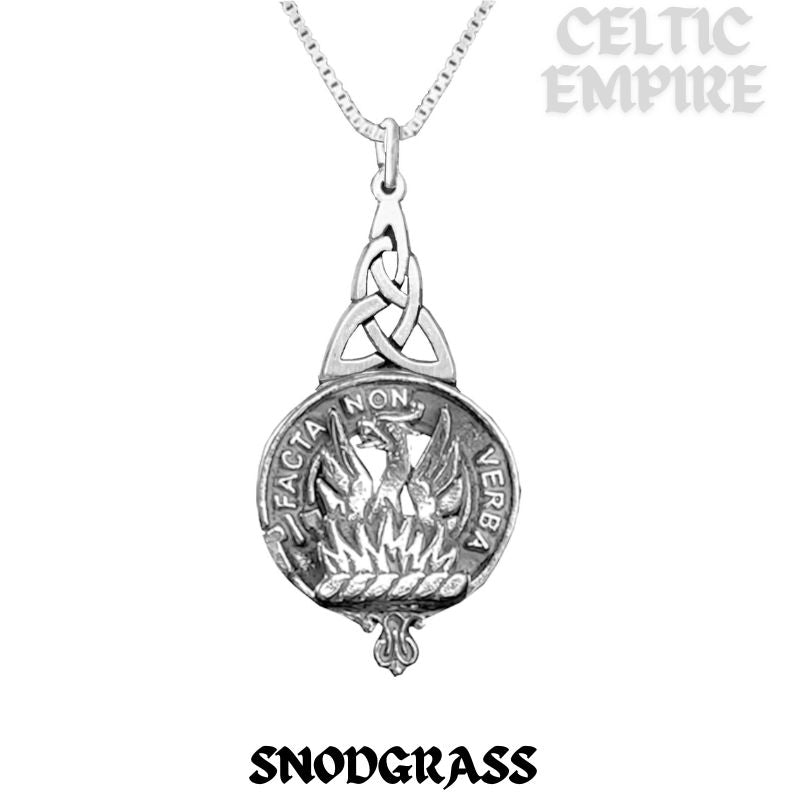 Snodgrass Family Clan Crest Interlace Drop Pendant