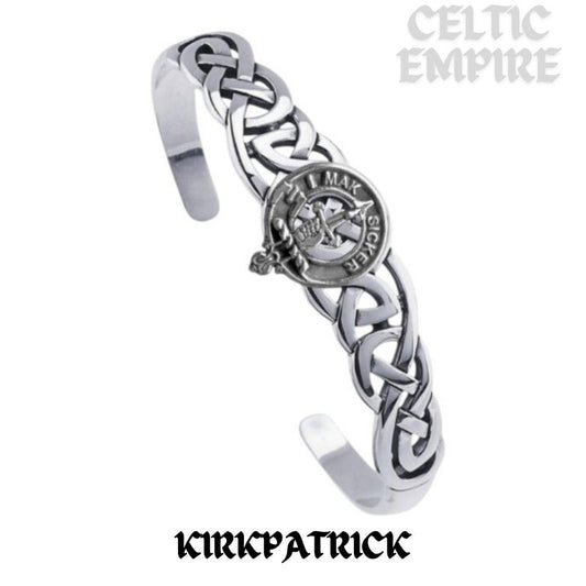 Kirkpatrick Family Clan Crest Celtic Cuff Bracelet