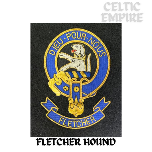 Fletcher Hound Scottish Family Clan Embroidered Crest