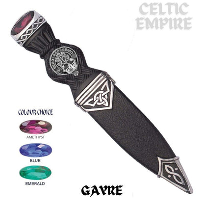 Gayre Interlace Family Clan Crest Sgian Dubh, Scottish Knife