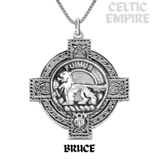 Bruce Family Clan Crest Celtic Cross Pendant Scottish