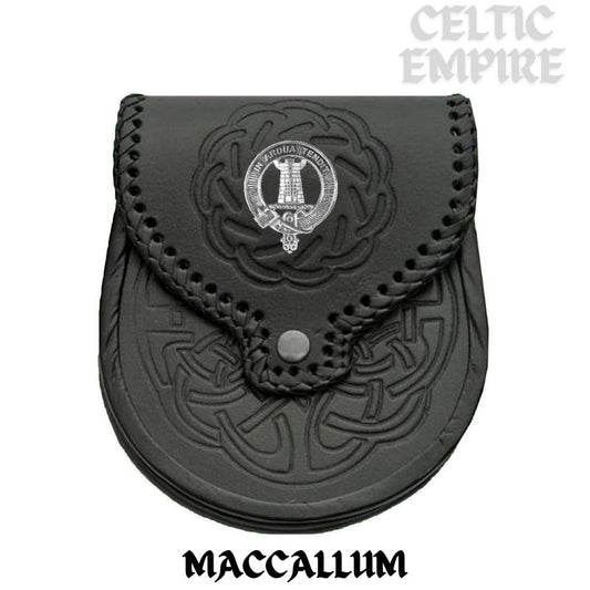 MacCallum Scottish Family Clan Badge Sporran, Leather