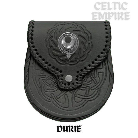 Durie Scottish Family Clan Badge Sporran, Leather