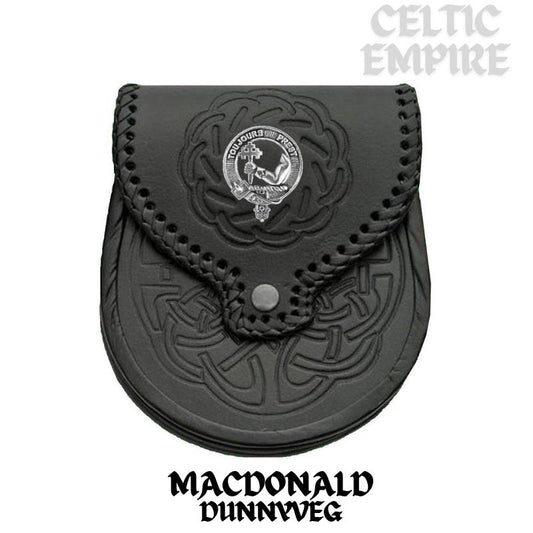 MacDonald (Dunnyveg) Scottish Family Clan Badge Sporran, Leather