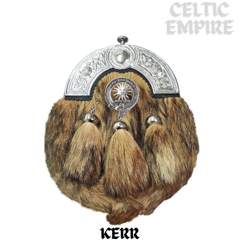 Kerr Scottish Family Clan Crest Badge Dress Fur Sporran