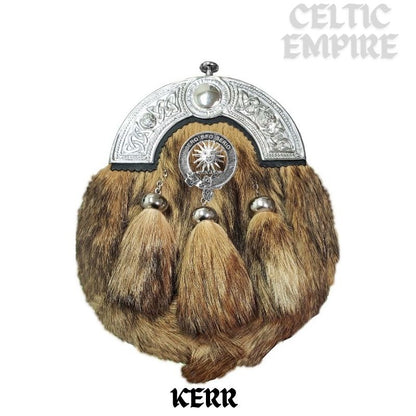 Kerr Scottish Family Clan Crest Badge Dress Fur Sporran