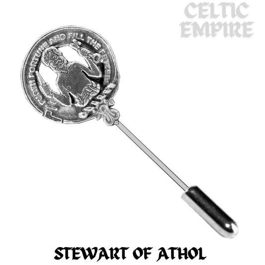 Stewart (Athol) Family Clan Crest Stick or Cravat pin, Sterling Silver