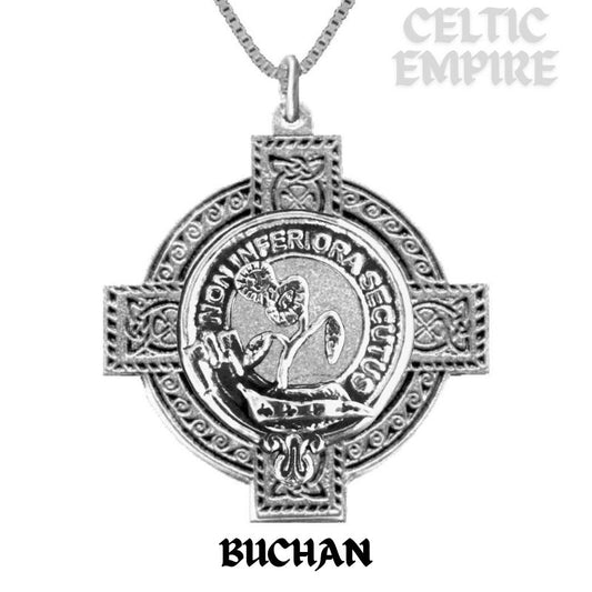 Buchan Family Clan Crest Celtic Cross Pendant Scottish