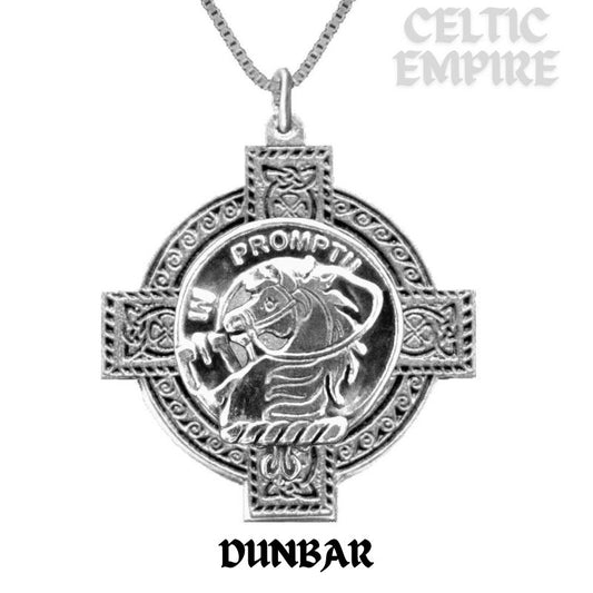 Dunbar Family Clan Crest Celtic Cross Pendant Scottish