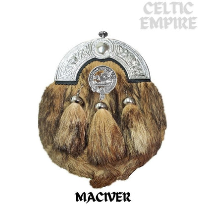 MacIver Scottish Family Clan Crest Badge Dress Fur Sporran