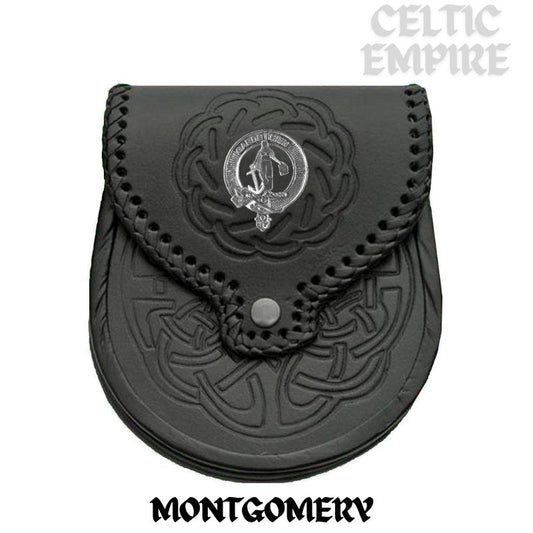Montgomery Scottish Family Clan Badge Sporran, Leather