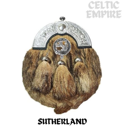 Sutherland Scottish Family Clan Crest Badge Dress Fur Sporran