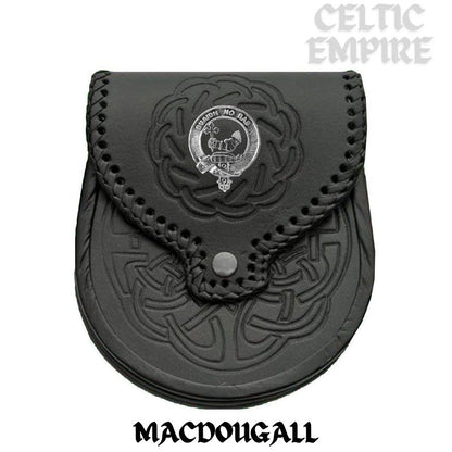 MacDougall Scottish Family Clan Badge Sporran, Leather