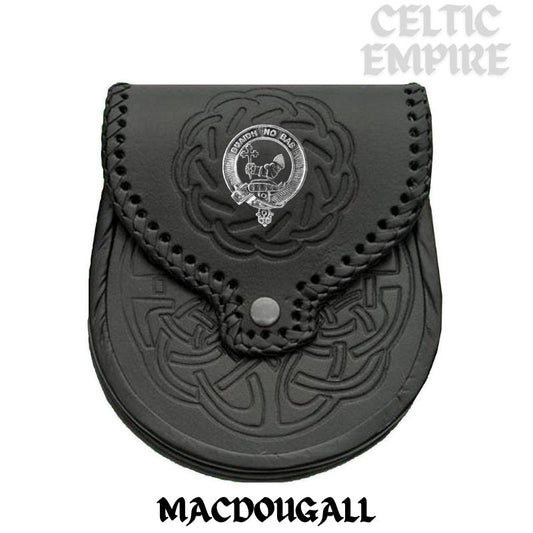 MacDougall Scottish Family Clan Badge Sporran, Leather