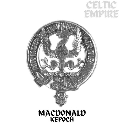 MacDonald (Keppoch) Family Clan Crest Iona Bar Brooch - Sterling Silver