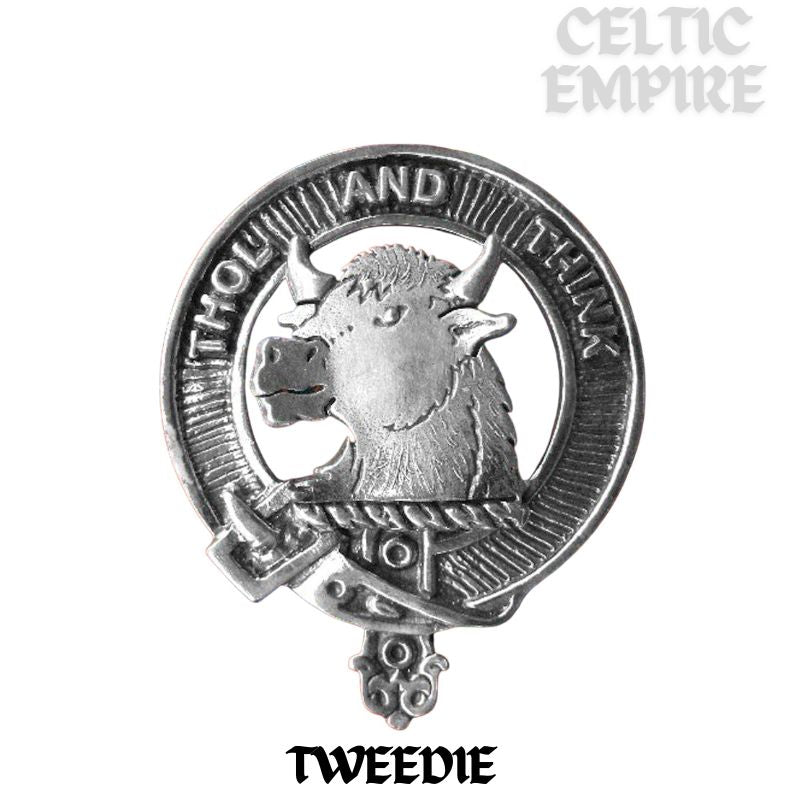 Tweedie 5 oz Round Family Clan Crest Scottish Badge Flask