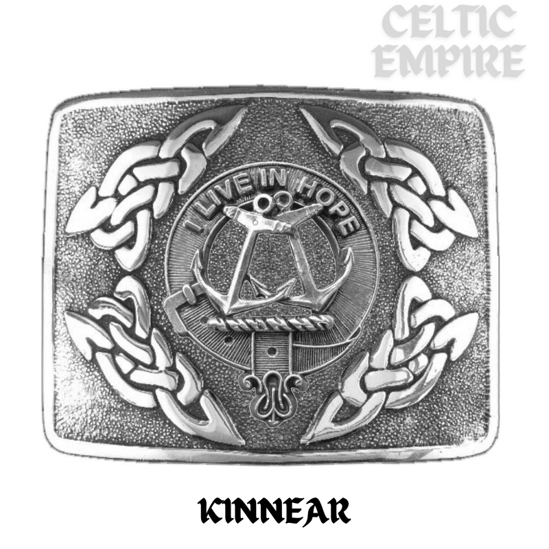Kinnear Family Clan Crest Interlace Kilt Belt Buckle