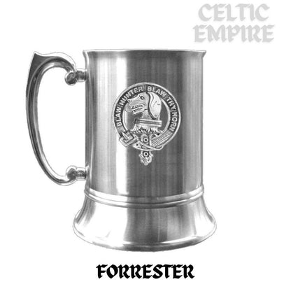 Forrester Scottish Family Clan Crest Badge Tankard