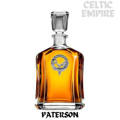 Paterson Family Clan Crest Badge Whiskey Decanter