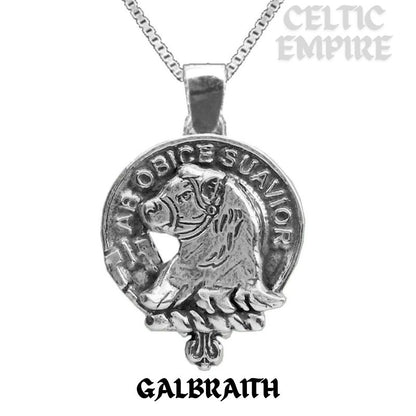 Galbraith Large 1" Scottish Family Clan Crest Pendant - Sterling Silver