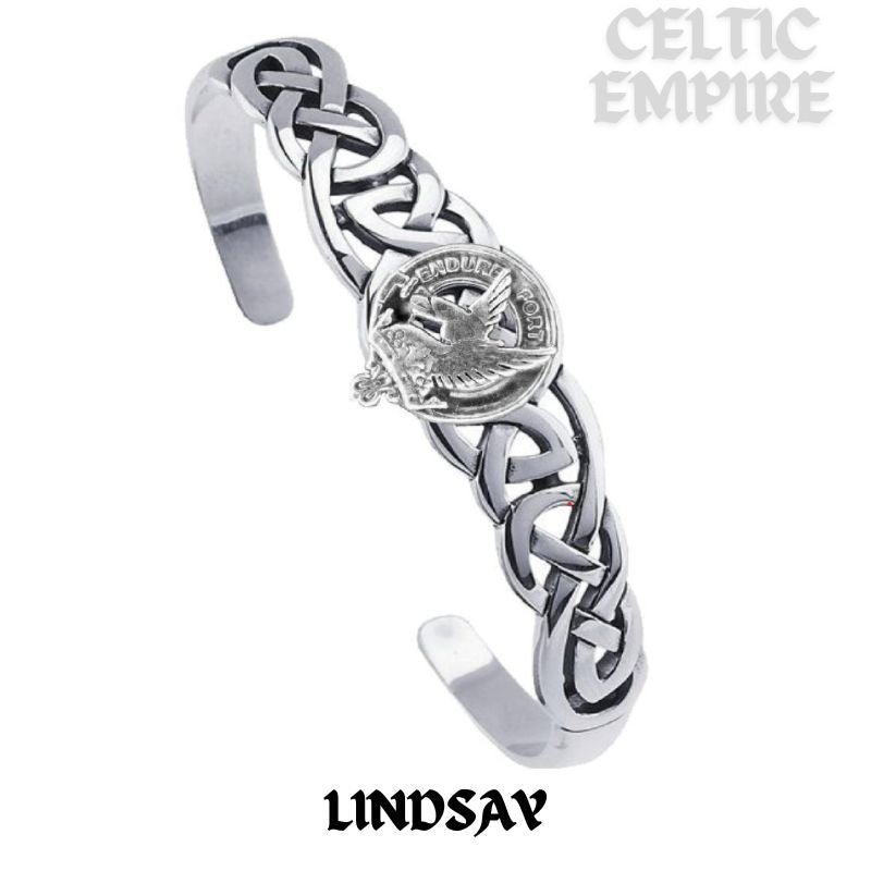 Lindsay Family Clan Crest Celtic Cuff Bracelet