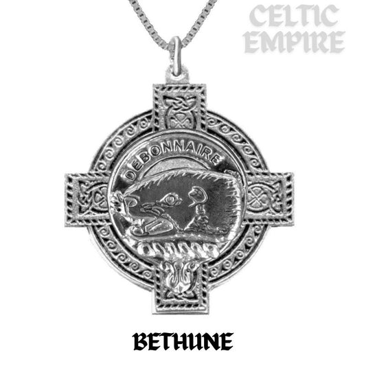 Beaton (Bethune) Family Clan Crest Celtic Cross Pendant Scottish