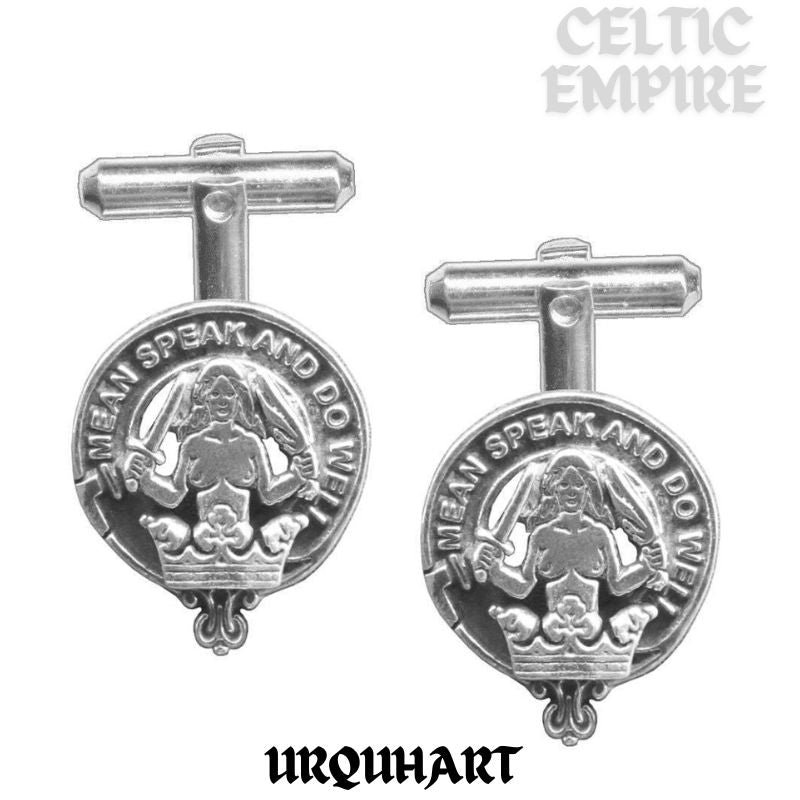 Urquhart Family Clan Crest Scottish Cufflinks; Pewter, Sterling Silver and Karat Gold