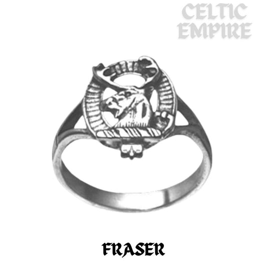 Fraser Scottish Ladies Family Clan Crest Ring Silver and Gold All Family Clans