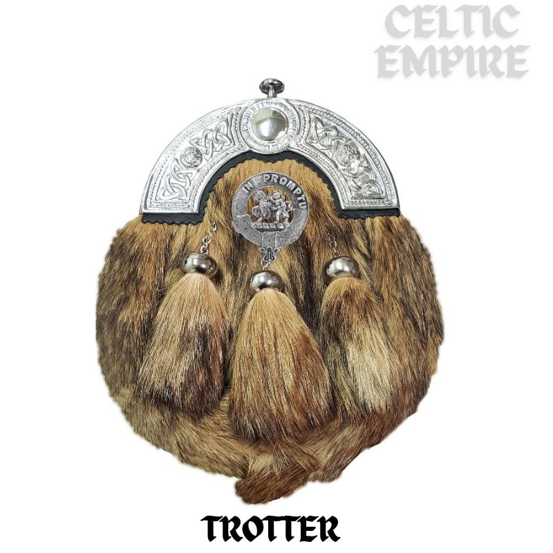 Trotter Scottish Family Clan Crest Badge Dress Fur Sporran