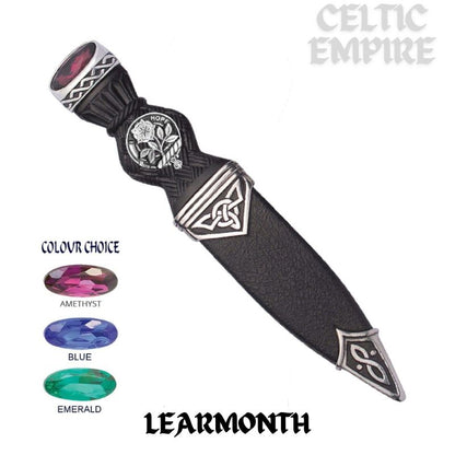 Learmonth Interlace Family Clan Crest Sgian Dubh, Scottish Knife