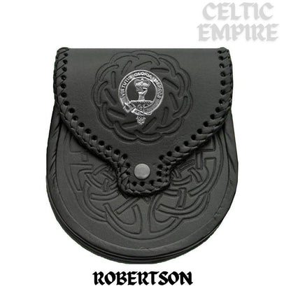 Robertson Scottish Family Clan Badge Sporran, Leather