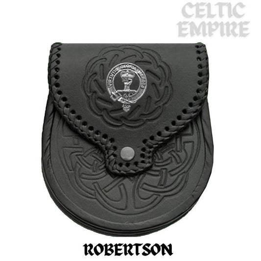 Robertson Scottish Family Clan Badge Sporran, Leather