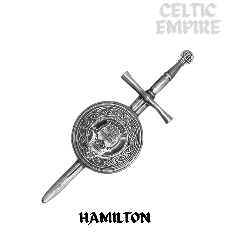 Hamilton Scottish Family Clan Dirk Shield Kilt Pin